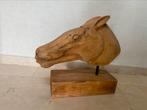 Houten paardenhoofd op sokkel, Ophalen of Verzenden, Zo goed als nieuw