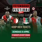 Feyenoord - NEC 4x festival stadhuisplein tickets te koop, Tickets en Kaartjes, Sport | Voetbal, April, Losse kaart, Drie personen of meer