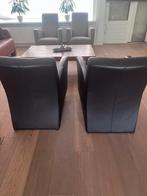 2 leren fauteuils, Huis en Inrichting, Fauteuils, Ophalen, Gebruikt, Minder dan 75 cm, Leer