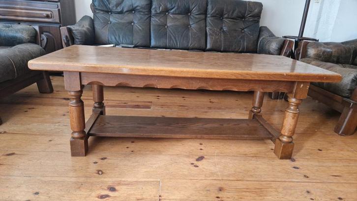 Authentieke Eiken Salontafel, Huis en Inrichting, Tafels | Salontafels, Gebruikt, Minder dan 50 cm, 50 tot 100 cm, 100 tot 150 cm