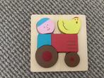 Puzzel hout HEMA tractor voertuig, Ophalen of Verzenden, Minder dan 10 stukjes, Zo goed als nieuw, Van hout