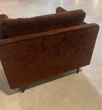 Fauteuil stoel stof donker bruin zwarte poot nieuw, Ophalen, Nieuw, 75 tot 100 cm, Stof
