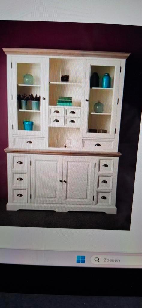 Spoed!! Buffetkast Fleur wit, Huis en Inrichting, Kasten | Buffetkasten, Zo goed als nieuw, 200 cm of meer, 200 cm of meer, 25 tot 50 cm