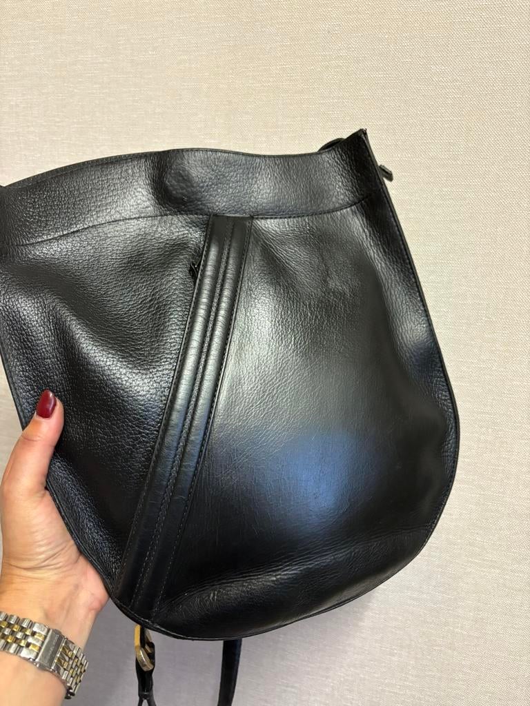 DELVAUX vintage cross over tas zwart, Ophalen of Verzenden, Zo goed als nieuw, Zwart, Leer