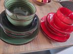 Tavola service 4 persoons groen/rood, Ophalen
