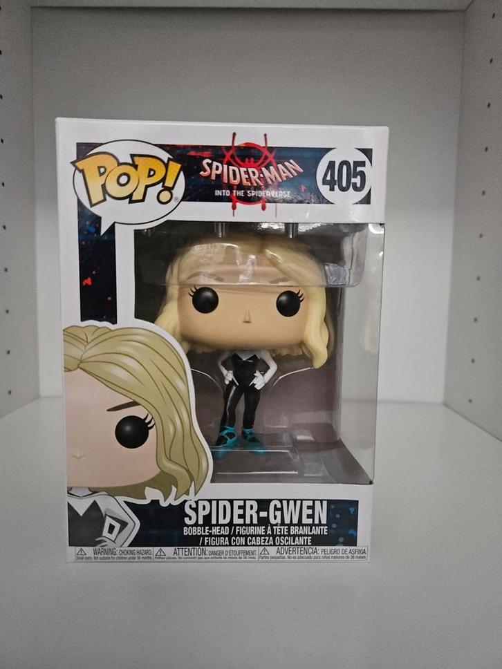 Funko Pop Spider-Gwen 405 - Spider-Man Into the Spiderverse, Verzamelen, Poppetjes en Figuurtjes, Zo goed als nieuw, Ophalen of Verzenden