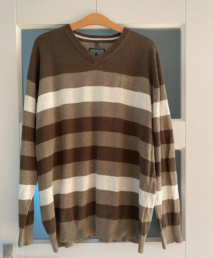 Gestreept Human Nature  trui, Kleding | Heren, Truien en Vesten, Zo goed als nieuw, Maat 56/58 (XL), Bruin, Ophalen of Verzenden