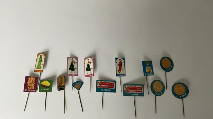 Vintage Jamin Speldjes Collectie, Verzamelen, Speldjes, Pins en Buttons, Gebruikt, Speldje of Pin, Merk, Ophalen of Verzenden