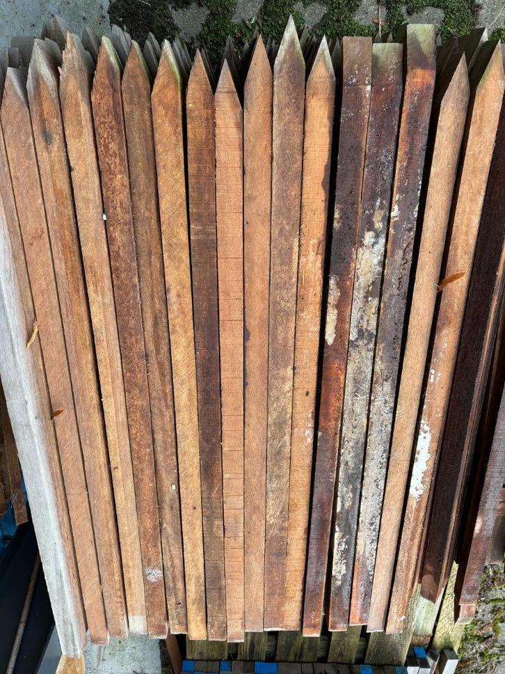 Hardhout piket 4 x 4 x 120 cm, Tuin en Terras, Palen, Balken en Planken, Nieuw, Palen, Minder dan 180 cm, Hardhout, Ophalen