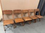 Vintage houten klapstoelen / stoelen, Huis en Inrichting, Stoelen, Ophalen, Studio Larilo, Bruin, Vintage