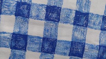 Quiltstof ruit motief blauw / wit geblokt 2m bij 1,5m nr 18