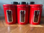 Wesco 3x Voorraad potten bussen blikken rood 2 liter, Ophalen of Verzenden, Zo goed als nieuw