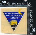 Sticker: NS - De Nachttrein maakt avonden langer, Ophalen of Verzenden, Zo goed als nieuw, Bedrijf of Vereniging