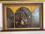 Kerststal schilderij op paneel kerst, Antiek en Kunst, Ophalen of Verzenden