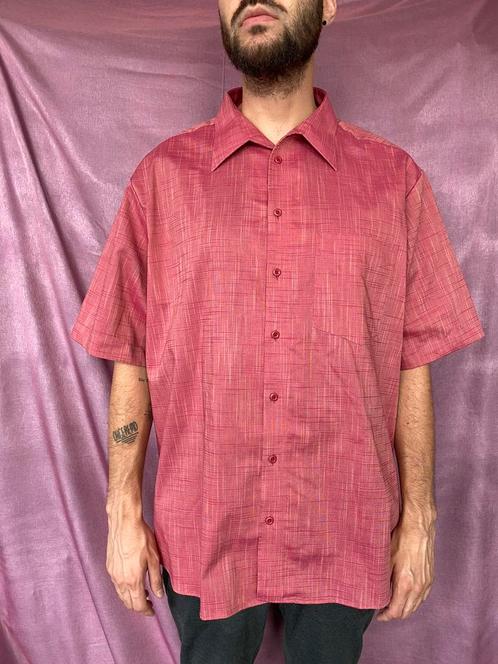 Vintage overhemd / rood / effen / shirt / extra large, Kleding | Heren, Overhemden, Gedragen, Halswijdte 43/44 (XL), Rood, Ophalen of Verzenden