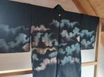 Traditionele Japanse Kimono haori black coloful cloud, Ophalen of Verzenden