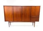 Vintage teakfineer XXL highboard jaren ‘60, Huis en Inrichting, Kasten | Dressoirs, Met deur(en), 25 tot 50 cm, 200 cm of meer