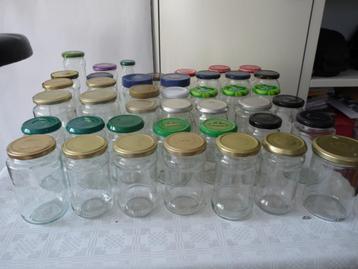 42 glazen potten met deksel jam formaat, inmaak bewaarpot