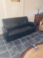 2 enhalfzits bank kleur zwart, Ophalen of Verzenden, Zo goed als nieuw, Leer
