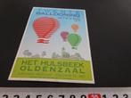 sticker Luchtballon  Twente Ballooning 1991 Oldenzaal Hulsbe, Ophalen, Zo goed als nieuw, Bedrijf of Vereniging