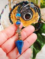 Lapis lazuli pendel tibetaans Srivatsa oneindig gratis verz, Sieraden, Tassen en Uiterlijk, Kettinghangers, Nieuw, Blauw, Met edelsteen