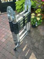 5 m telescopische ladder, aluminium, uittrekbaar, Doe-het-zelf en Verbouw, Ladders en Trappen, Ophalen, Zo goed als nieuw, Ladder