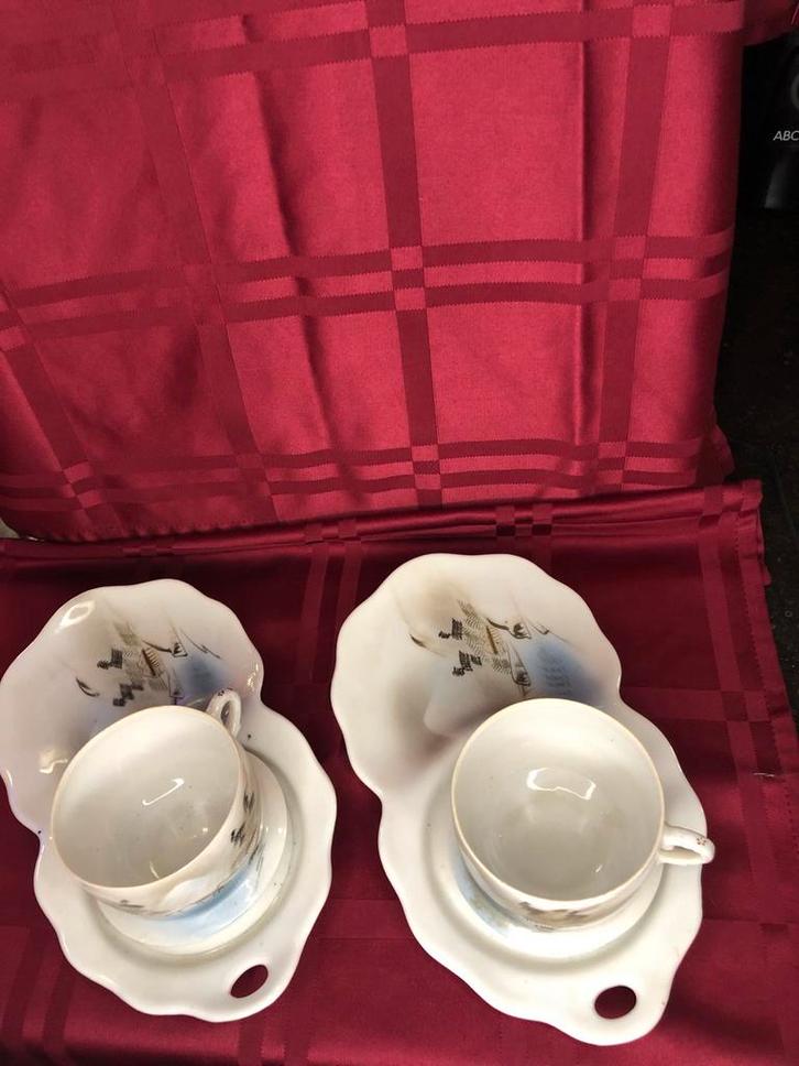 Art Deco Eierschaal Porselein Kop & Schotel, Antiek en Kunst, Antiek | Keramiek en Aardewerk, Ophalen of Verzenden