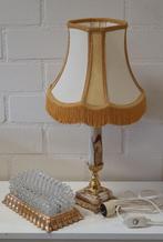2138 hollywood regency style tafellamp, schemerlamp marmer, Huis en Inrichting, Ophalen of Verzenden, Gebruikt, Stof, Minder dan 50 cm