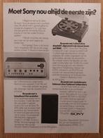 Advertentie Sony Vintage Audio 1975, Nederland, 1960 tot 1980, Knipsel(s), Ophalen of Verzenden