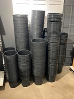 Zwarte (bloemen) emmers, Ophalen, Kunststof, Rond, Zo goed als nieuw