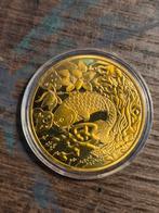 Zeldzame Goudkleurige Munt - Koi Vis, Ophalen of Verzenden, Overige materialen