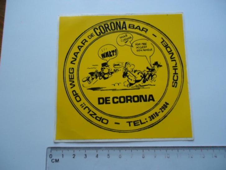 sticker oud Strip Corona bar cafe schijndel eppo pep, Verzamelen, Stickers, Zo goed als nieuw, Bedrijf of Vereniging, Verzenden