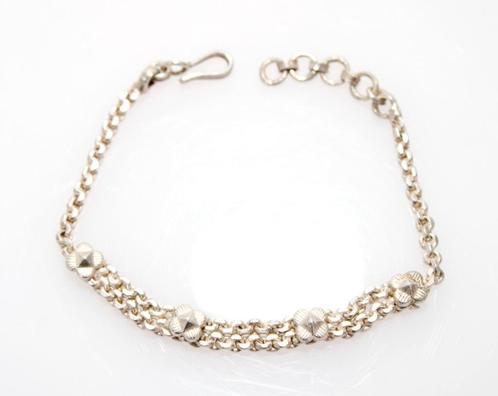 Prachtige Vintage Oosterse Zilver Schakelarmband, Sieraden, Tassen en Uiterlijk, Armbanden, Gebruikt, Zilver, Zilver, Verzenden