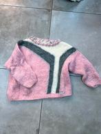 HAND MADE VINTAGE FIJN GEBREIDE ROZE WOLLEN TRUI MAAT M, Ophalen of Verzenden, Zo goed als nieuw, Maat 38/40 (M), Roze