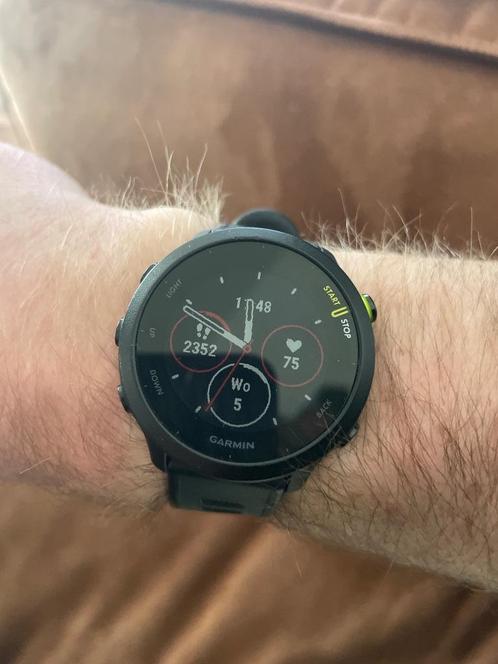 Garmin Forerunner 55, Sieraden, Tassen en Uiterlijk, Sporthorloges, Zo goed als nieuw, Android, Zwart, Afstand, Calorieverbanding