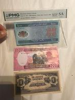 3 Bankbiljetten: Mauritanië, Rwanda, Japan - UNC/Bijna UNC, Ophalen of Verzenden, Los biljet