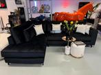 Luxe Velvet Hoekbank King 220x310cm Zwart Quartz800 - Black, Huis en Inrichting, Banken | Bankstellen, Info@oosterbaanwonen.nl