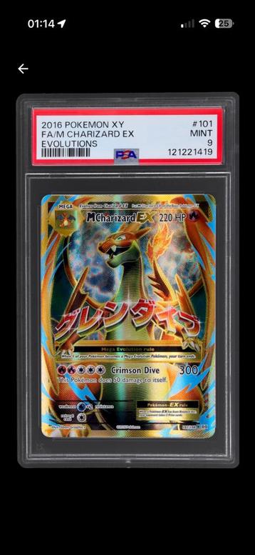 PSA 9 M Charizard 101 EX - Evolutions beschikbaar voor biedingen