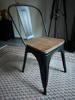 1 NIEUWE Tolix Stoel met iepenhouten zit twv € 78,00 voor 25, Huis en Inrichting, Stoelen, Ophalen, Zwart, Zo goed als nieuw, Eén