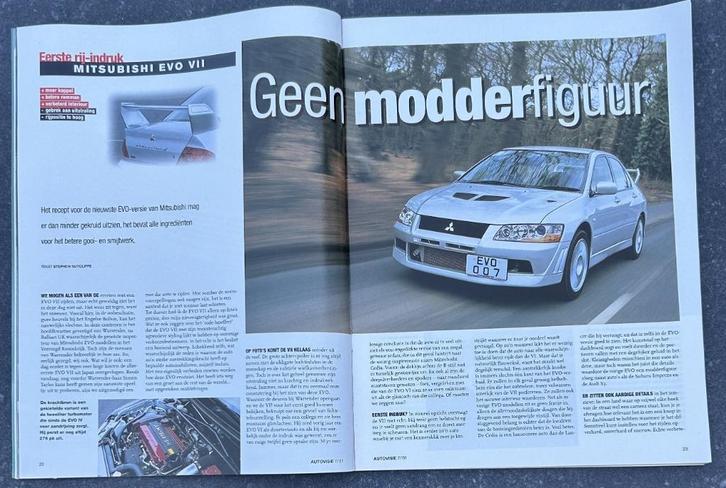 Mitsubishi Lancer EVO VII in Autovisie 2001, Boeken, Auto's | Folders en Tijdschriften, Gelezen, Mitsubishi, Ophalen of Verzenden