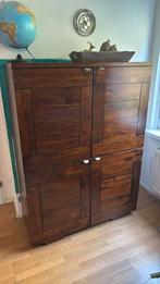 Massief Houten hoge kast 152x110x45cm, Huis en Inrichting, Kasten | Boekenkasten, Ophalen, 100 tot 150 cm, Zo goed als nieuw, Met lade(s)