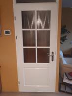 2 Opdek binnendeuren met 6 raampjes en pauwmellen, 80 tot 100 cm, Gebruikt, Glas, Ophalen