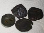 4 oude piraten munten Cob coins, zilver, billon, bodemvondst, Postzegels en Munten, Munten en Bankbiljetten | Verzamelingen, Verzenden