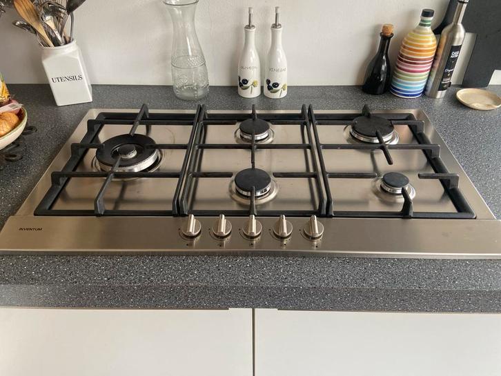 Inventum IKG9022 5-pits gaskookplaat 90cm, Witgoed en Apparatuur, Kookplaten, Zo goed als nieuw, Inbouw, Gas, 5 kookzones of meer