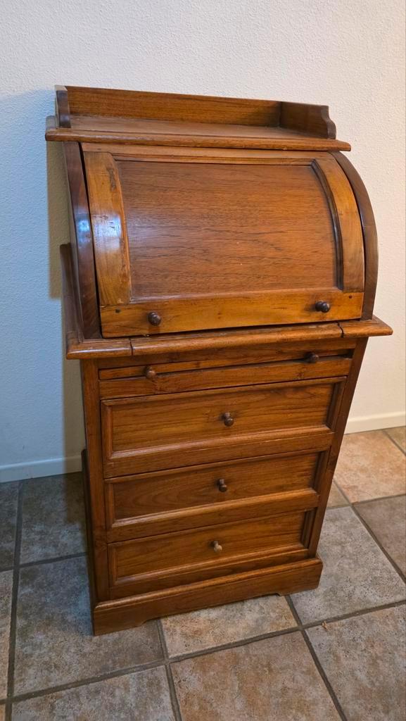 Teakhouten Secretaire met klep, Huis en Inrichting, Kasten | Dressoirs, Gebruikt, 50 tot 100 cm, 25 tot 50 cm, Met lade(s), Met klep(pen)