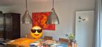 Industriële hanglampen grijs, Huis en Inrichting, Lampen | Hanglampen, 50 tot 75 cm, Ophalen of Verzenden, Zo goed als nieuw, Metaal