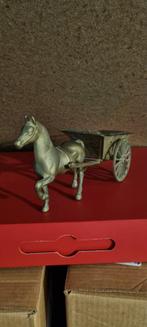 Metaal paard met wagen messing, Antiek en Kunst, Ophalen of Verzenden