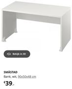 Ikea SMÅSTAD Bank, wit, 90x50x48 cm, Kinderen en Baby's, Kinderkamer | Commodes en Kasten, Gebruikt, Kast, 75 tot 100 cm, Minder dan 50 cm