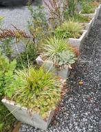 Vierkante cascade zware dikke stenen gegl.grote bloempotten, Tuin en Terras, Bloempotten, 25 tot 40 cm, Gebruikt, Minder dan 40 cm