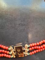 Bloedkoralen ketting met gouden slot, Sieraden, Tassen en Uiterlijk, Ophalen of Verzenden, Zo goed als nieuw, Goud, Goud